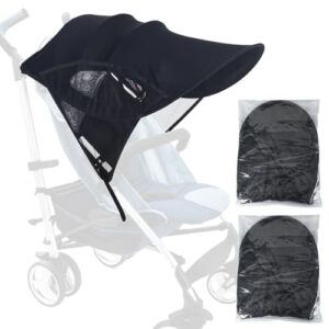 Daisyinner 2 Pcs Baby Stroller Sun Shade Uv Sun Protection Shield Toddler Stroller Canopy Car Seats Pram Pushchair Buggy Canopy Cover Stroller Sunshade Black Sunshade Parasol Rain Sunshade Awning