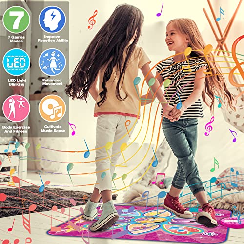 Dance Mat Toys For Girls Upgraded Electronic Music Dance Game Pad With 7 Game Modes Built In Music Adjustable Volume Dance Led Lights Christmas Birthday Gifts For 3 4 5 6 7 8 9 Year Old Girls 2