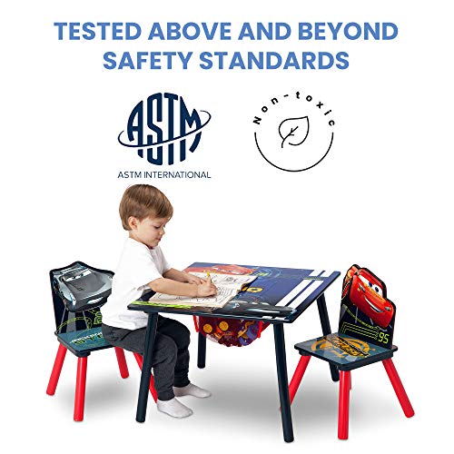Delta Children Kids Table And Chair Set With Storage 2 Chairs Included Ideal For Arts Crafts Snack Time Homeschooling Homework More Disney Pixar Cars 3