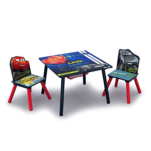 Delta Children Kids Table And Chair Set With Storage 2 Chairs Included Ideal For Arts Crafts Snack Time Homeschooling Homework More Disney Pixar Cars