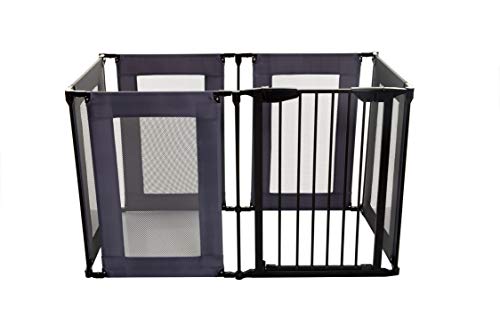 Dreambaby Brooklyn Converta 3 In 1 Play Pen Baby Safety Gate With 6 Configurable Mesh Sides Panels Fireguard Room Divider Fits Opening Up To 38m Wide 74cm Tall Black Model F2031bb 2