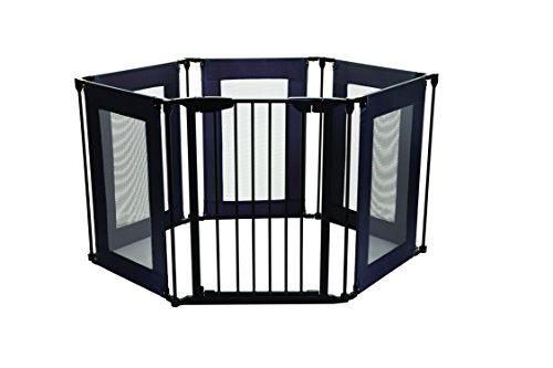 Dreambaby Brooklyn Converta 3 In 1 Play Pen Baby Safety Gate With 6 Configurable Mesh Sides Panels Fireguard Room Divider Fits Opening Up To 38m Wide 74cm Tall Black Model F2031bb
