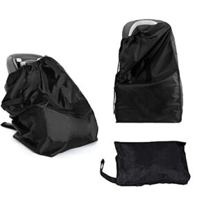 Durable Easy Carry Baby Car Seat Travel Bag Gate Check Airport Water Resistant Protector Bag Fits Convertible Car Seats Infant Carriers Booster Seat Air Travel Cover For Airplane Baby Black