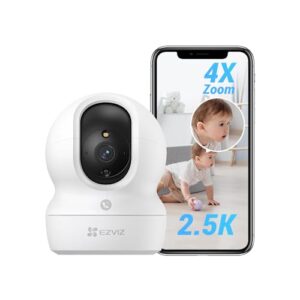 EZVIZ 2K+ Security Camera Indoor, Baby Monitor with Cry Detection, 360° PTZ, Pet Camera, Color Night Vision, Auto Tracking, 2-Way Talk, 2.4G/5GHz WiFi Camera, Compatible with Alexa (CP1 Pro 4MP)