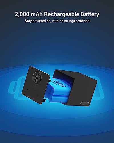 Ezviz Wireless Security Camera 1080p Hd Indoor Wifi Battery Home Ip Camera Baby And Pet Monitor Pir Detection Night Vision 2 Way Talk Easy Install 521g Sd And Cloud Storage Alexa Cb2 Black 4