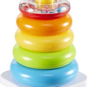 Fisher Price Baby Stacking Toy Rock A Stack Roly Poly Base With 5 Colorful Rings For Ages 6 Months