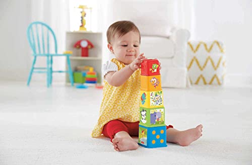 Fisher Price Stack Explore Blocks Set Of 5 Baby Stacking And Nesting Toys For Infants Ages 6 Months And Up 2
