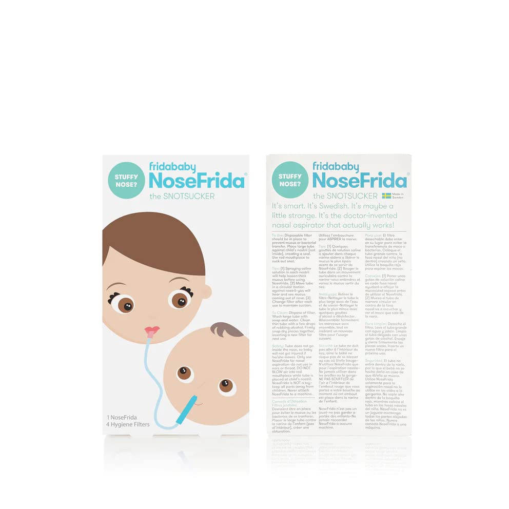 Fridababy Nosefrida The Snotsucker With Travel Case Easy Nasal Booger And Ear Cleaner Gentle Nose Cleaner Suction Aspirator For Sinus Congestion Relief For Newborns Infants 4