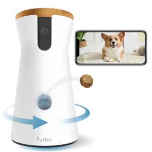 Furbo 360° Dog Camera: Rotating 360° View Wide-Angle Pet Camera with Treat Tossing, Color Night Vision, 1080p HD Pan, 2-Way Audio, Barking Alerts, WiFi, Designed for Dogs