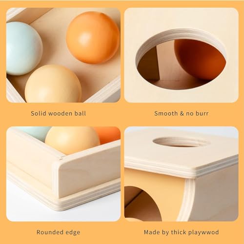 Hengyan Edition Montessori Toys For Babies 6 12 Months Object Permanence Box Wooden Ball Drop Toy Play For 6 Month 1 2 3 Year Old Toddlers Infant Early Age Toy 3