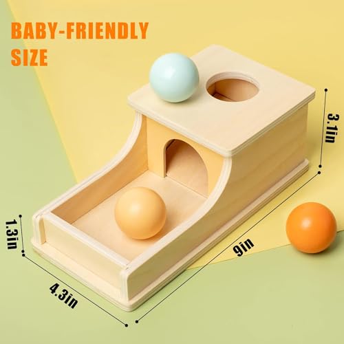 Hengyan Edition Montessori Toys For Babies 6 12 Months Object Permanence Box Wooden Ball Drop Toy Play For 6 Month 1 2 3 Year Old Toddlers Infant Early Age Toy 4