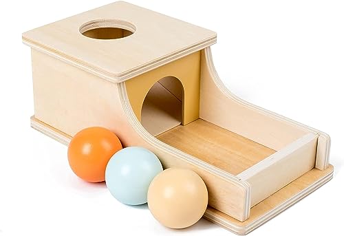 Hengyan Edition Montessori Toys For Babies 6 12 Months Object Permanence Box Wooden Ball Drop Toy Play For 6 Month 1 2 3 Year Old Toddlers Infant Early Age Toy