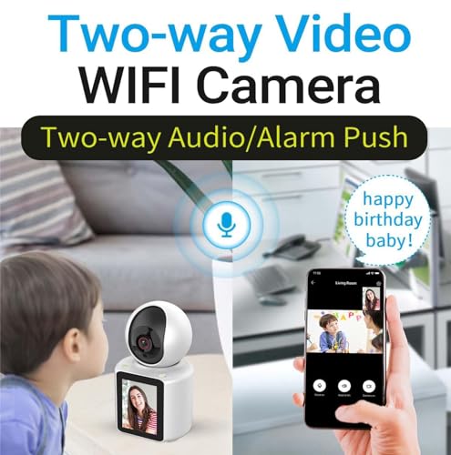Indoor Home Security Camera 1080p Two Way Video Camera With 28 Monitor And Audio Pet Camera With Phone App Motion Detection Night Vision Pan Tilt 128g Card Cloud Storage For Baby Elderly 2