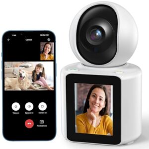 Indoor Home Security Camera 1080p Two Way Video Camera With 28 Monitor And Audio Pet Camera With Phone App Motion Detection Night Vision Pan Tilt 128g Card Cloud Storage For Baby Elderly