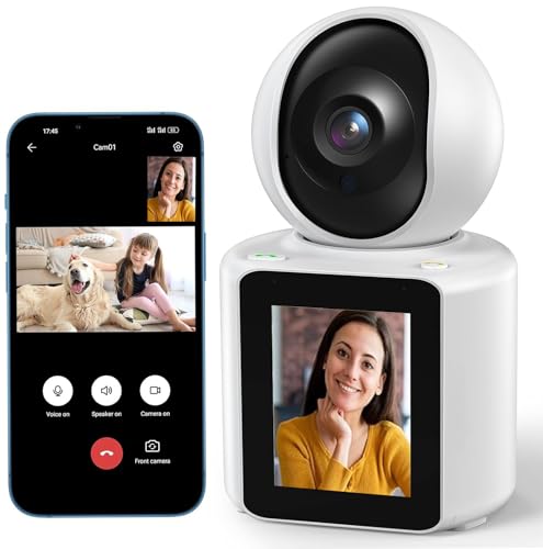 Indoor Home Security Camera 1080p Two Way Video Camera With 28 Monitor And Audio Pet Camera With Phone App Motion Detection Night Vision Pan Tilt 128g Card Cloud Storage For Baby Elderly