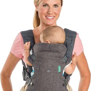 Infantino 4 In 1 Newborn Baby Toddler Carrier Omni 360 Sling Wrap Grey Black