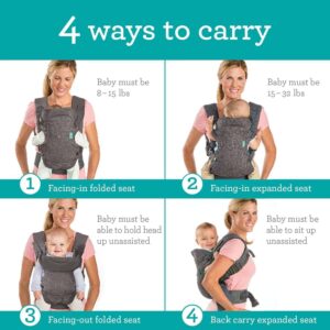 Infantino Flip Advanced 4 In 1 Newborn Baby Toddler Carrier Omni 360 Sling Wrap Grey Or Black