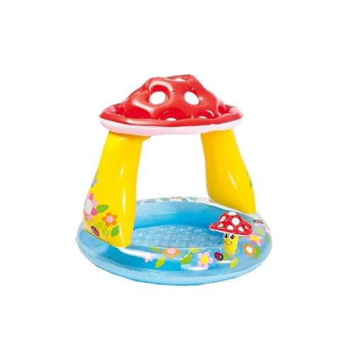 Intex 57114ep Mushroom Baby Pool Built In Mushroom Shade Soft Inflatable Floor Durable Vinyl Ages 1 3 40 X 35