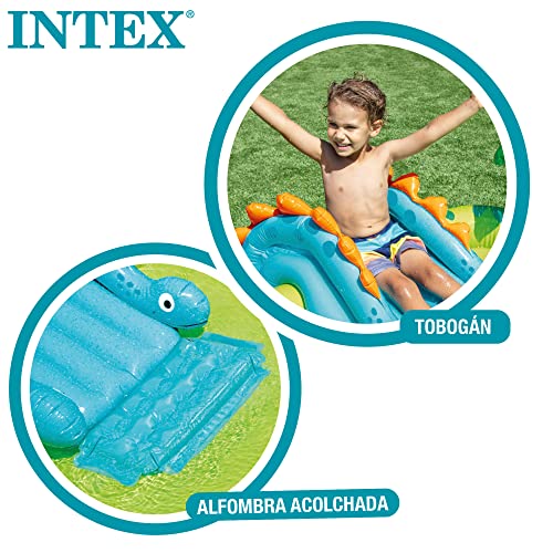 Intex 57166ep Little Dino Dinosaur Themed Inflatable Backyard Pool Play Center With Palm Tree Sprayer Mini Slide And Inflatable Dinosaur 3