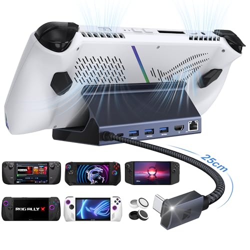 iVANKY 8-in-1 Docking Station for ASUS ROG Ally X/Valve Steam Deck OLED/Lenovo Legion Go/MSI Claw, ROG Alloy/Stream Deck Dock Hub with HDMI 4K@120Hz, 1Gbps Ethernet, 3*USB-A 3.0, 100W USB-C Charge