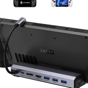 Jsaux Docking Station For Steam Deck 7 In 1 Steam Deck Dock With Hdmi 4k@60hz Displayport Gigabit Ethernet 3 Usb A 30 And Usb C Charging Port Compatible With Rog Ally Valve Steam Deck Hb0702