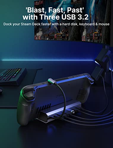 Jsaux Docking Station For Steam Deck 7 In 1 Steam Deck Dock With Hdmi 4k@60hz Displayport Gigabit Ethernet 3 Usb A 30 And Usb C Charging Port Compatible With Rog Ally Valve Steam Deck Hb0702 4