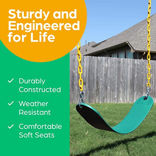 Jungle Gym Kingdom Swing Seat Heavy Duty 66 Chain Plastic Coated Playground Swing Set Accessories Replacement Green 3