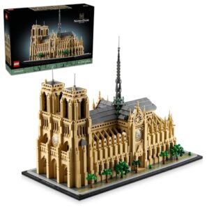 LEGO Architecture Notre-Dame de Paris Set, Model Building Kit for Adults, Relaxing 3D Puzzle for Home Decor or Office Display, Miniature House Kit for History Fans, Men and Women 21061