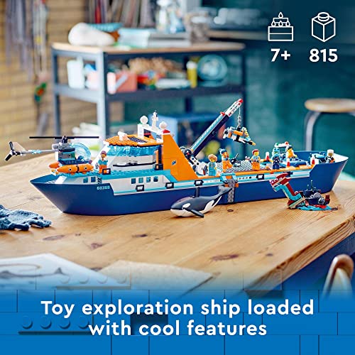 Lego City Arctic Explorer Ship 60368 Building Toy Settoy Boat That Floats With A Helicopter Dinghy Sub Viking Shipwreck 7 Minifigures And An Orca Figure 2