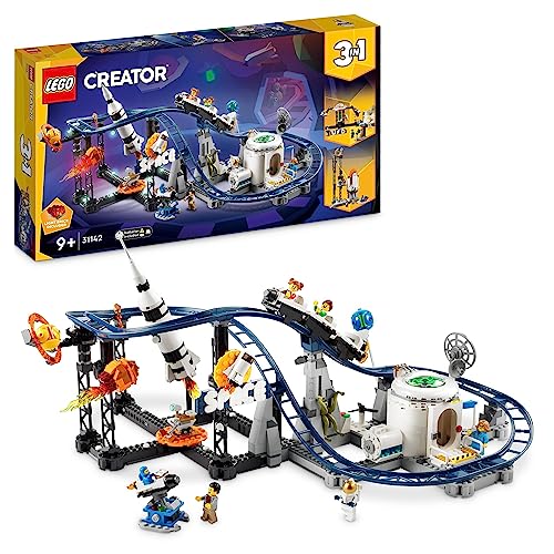 Lego Creator Space Roller Coaster 31142 Building Toy Set For Ages 9 A Roller Coaster Drop Tower And Merry Go Round