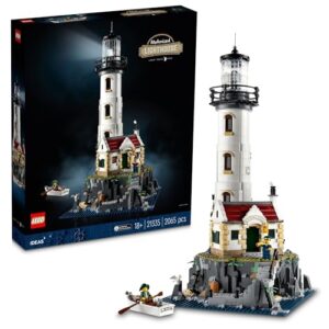 LEGO Ideas Motorised Lighthouse Set, Interactive Model Building Kit with Working, Rotating Lights and a House, Relaxing Arts & Crafts Activity for Adults, Home or Office Decor for Men & Women 21335