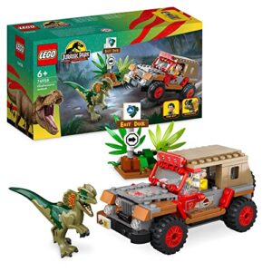 Lego Jurassic Park Dilophosaurus Ambush 76958 Building Toy Set With Dino Figure And Jeep Car Toy 30th Anniversary Collection Set