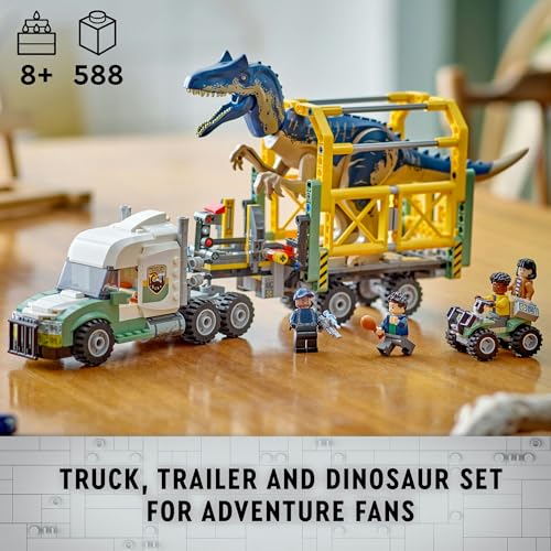 Lego Jurassic World Dinosaur Missions Allosaurus Transport Truck 76966 Fun Toy For Kids Parties With Kenji Darius And Yaz Figures For Boys And Girls Aged 8 Plus 2