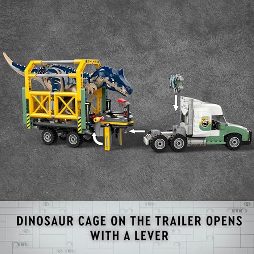 Lego Jurassic World Dinosaur Missions Allosaurus Transport Truck 76966 Fun Toy For Kids Parties With Kenji Darius And Yaz Figures For Boys And Girls Aged 8 Plus 4