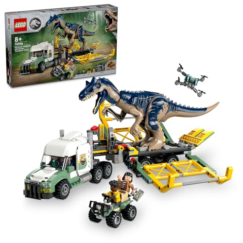 Lego Jurassic World Dinosaur Missions Allosaurus Transport Truck 76966 Fun Toy For Kids Parties With Kenji Darius And Yaz Figures For Boys And Girls Aged 8 Plus