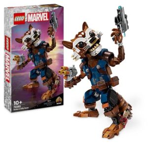LEGO Marvel Rocket & Baby Groot Buildable Super Hero Toy for 10+ Year Old Boys, Girls & Teenagers, Guardians of The Galaxy Set, Creative Kids' Building Toy with Raccoon Action Figure 76282