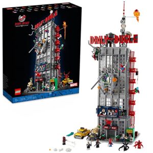 Lego Marvel Spider Man Daily Bugle Set For Adults Collectible Model Kit With 25 Minifigures Including Doctor Octopus Venom Miles Morales And Green Goblin Relaxing Activity For Avengers Fans 76178