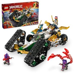 Lego Ninjago Ninja Team Combo Vehicle 71820 4 In 1 Adventure Toy For Kids With Glider Off Road Racer And 2 Motorcycles 6 Minifigures Birthday Toy For Boys And Girls