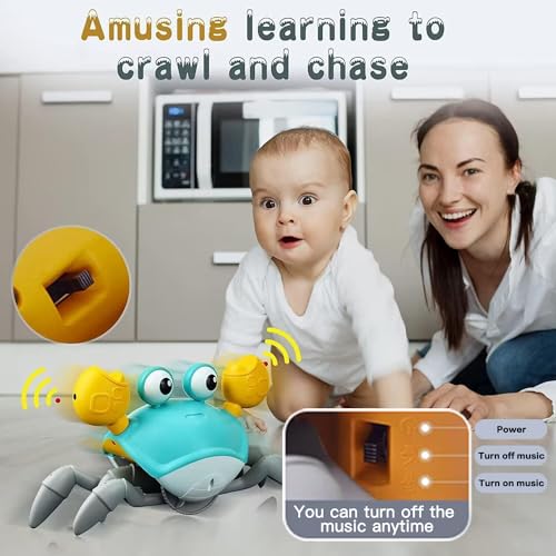 Lional Crawling Crab Baby Toy Infant Electronic Light Up Toys With Music And Light Crab Crawling Toy For Kids Toddle Baby Interactive Toys Baby Electronic Pet Toys For Boy And Girl Gift 2