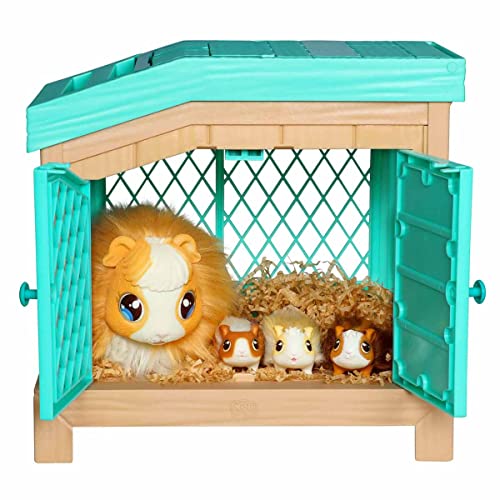 Little Live Pets Mama Surprise Soft Interactive Mama Guinea Pig And Her Hutch And Her 3 Surprise Babies 20 Sounds Reactions Batteries Included For Kids Ages 4 26410 Multicolor 4