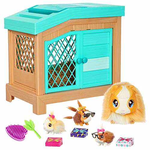 Little Live Pets Mama Surprise Soft Interactive Mama Guinea Pig And Her Hutch And Her 3 Surprise Babies 20 Sounds Reactions Batteries Included For Kids Ages 4 26410 Multicolor
