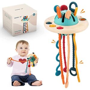 Livlove Montessori Toy Food Grade Ufo Silicone Pull String Activity Toy Sensory For Toddlers Travel Toy Pram Toy Fine Motor Skills