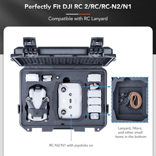 Lykus Titan Mm410 Waterproof Hard Case For Dji Mini 4 Pro Mini 3 Pro And Dji Rc 2 Rc Rc N2 N1 Support 7 Batteries And Rc Lanyard Case Only 3
