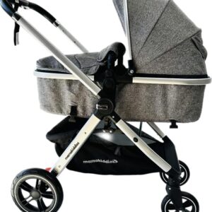 Mama kiddies Pacto City Grey Convertible 2in1 Aluminium Alloy Pram Stroller Bassinet