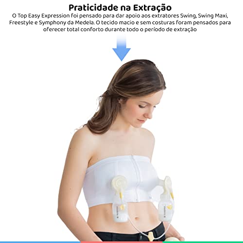 Medela Easy Expression Bustier Hands Free Pumping Bra White Small 2