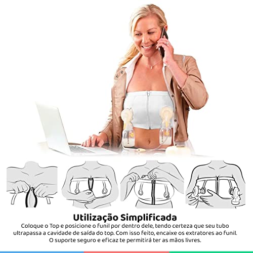 Medela Easy Expression Bustier Hands Free Pumping Bra White Small 3