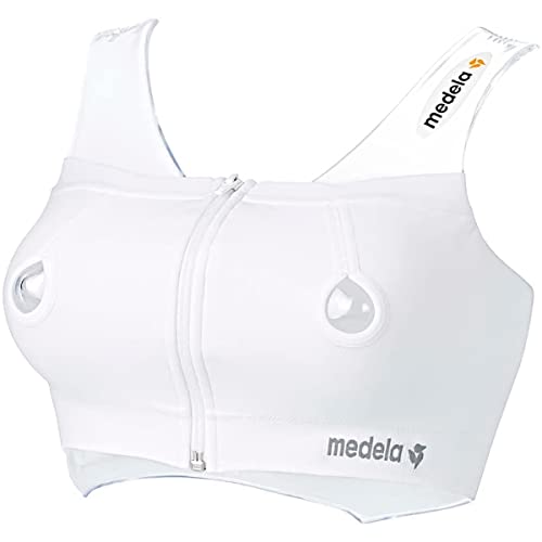 Medela Easy Expression Bustier Hands Free Pumping Bra White Small