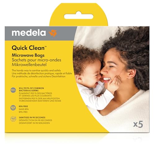 Medela Quick Clean Microwave Bags Sterilizing For Bottles Breast Pump Parts Kills 999 Bacteria In 3 Minutes 5 Pack 2