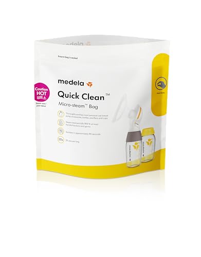 Medela Quick Clean Microwave Bags Sterilizing For Bottles Breast Pump Parts Kills 999 Bacteria In 3 Minutes 5 Pack