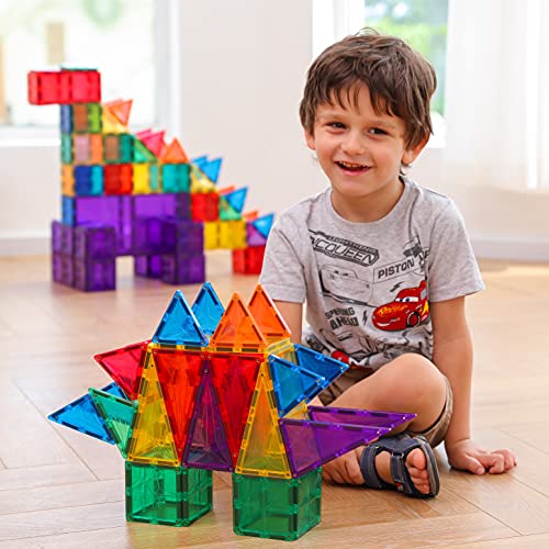 Megagontiles 110pcs Premium Magnetic Tiles Stem Authenticated Magnetic Blocks Magnetic Toys Magnetic Building Blockstoddler Boys Girls 3 10 Year Old Idea Books Storage Bag 4